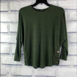 Pink Clover - olive green long sleeve blouse